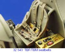 Grumman TBF-1/TBM-3 Avenger seatbelts PRE-PAINTED IN COLOUR! (designed to be used with Trumpeter kits)