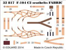 Lockheed F-104G Starfighter C2 seatbelts (designed to be used with Hasegawa and Italeri kits) SUPER FABRIC [F-104C?]