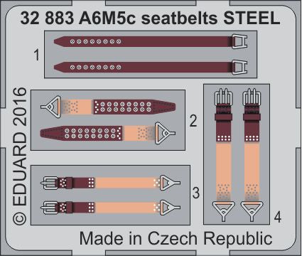 Mitsubishi A6M5c Zero seatbelts STEEL (designed to be used with Hasegawa kits)