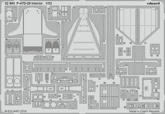 Republic P-47D-20 Thunderbolt interior (designed to be used with Trumpeter kits)