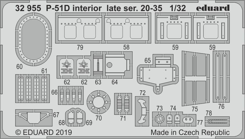 North-American P-51D Mustang interior late ser. 20-35 (designed to be used with Tamiya kits)