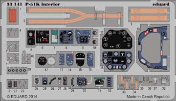 North-American P-51K Mustang interior (self adhesive) (designed to be used with Dragon kits) {Now out of production. Only available whilst Eduard have stock}