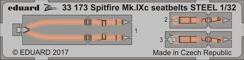 Supermarine Spitfire Mk.IXc seatbelts STEEL (designed to be used with Revell kits)