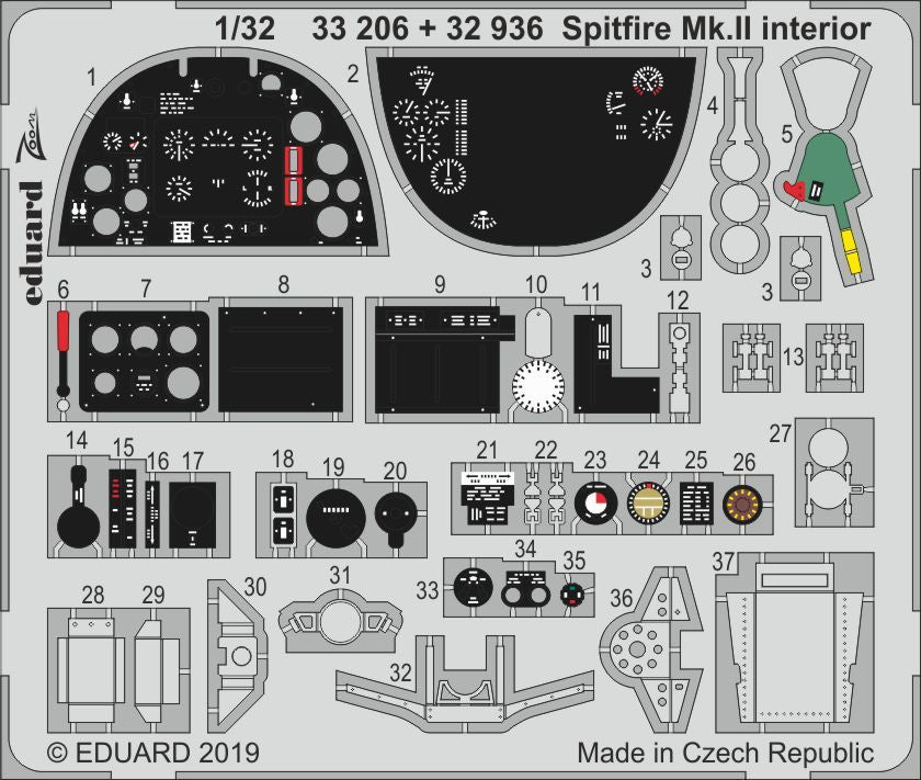 Supermarine Spitfire Mk.IIa interior (designed to be used with Revell kits)