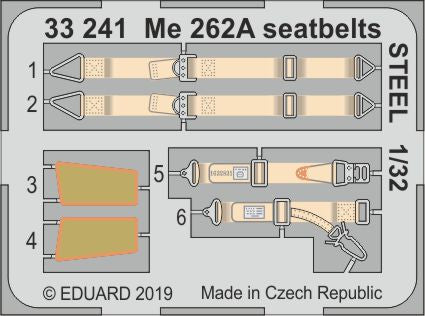 Messerschmitt Me-262A-1 seatbelts STEEL (designed to be used with Revell kits)