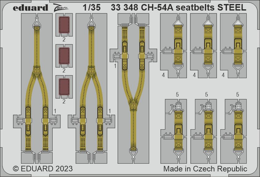 Sikorsky CH-54A 'Tarhe' seatbelts STEEL (designed to be used with ICM UA UK kits)