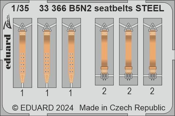 Nakajima B5N2 Type 97 Kate seatbelts STEEL 1/35(designed to be used with Border Model kits)
