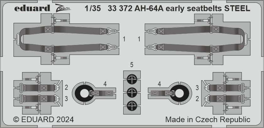 Bell/Boeing AH-64A Apache Early seatbelts STEEL 1/35 (designed to be used with Trumpeter kits)