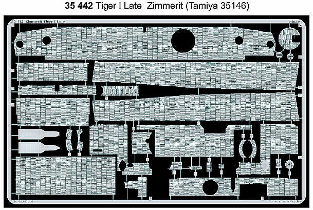 Zimmerit Pz.Kpfw.VI Tiger I Late (designed to be used with Tamiya kit TA35146)