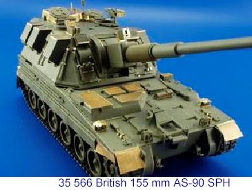 AS-90 155mm self propelled British howitzer detailing set (designed to be used with Trumpeter kits)