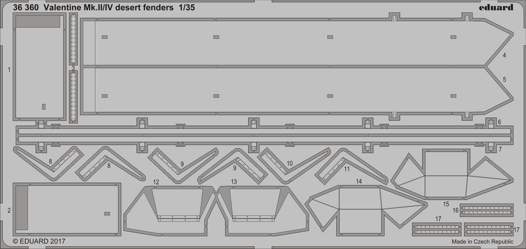 Valentine Mk.II/IV desert fenders (designed to be used with Tamiya kits)
