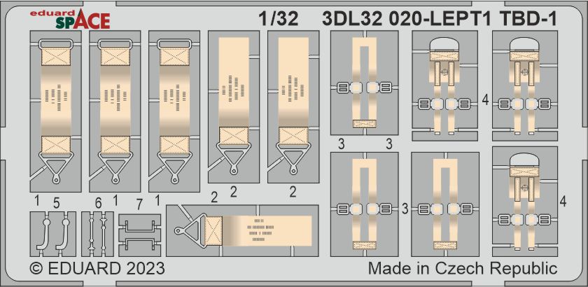 Douglas TBD-1 Devastator SPACE set - 3D waterslide decals and STEEL PE parts. (designed to be used with Trumpeter kits)