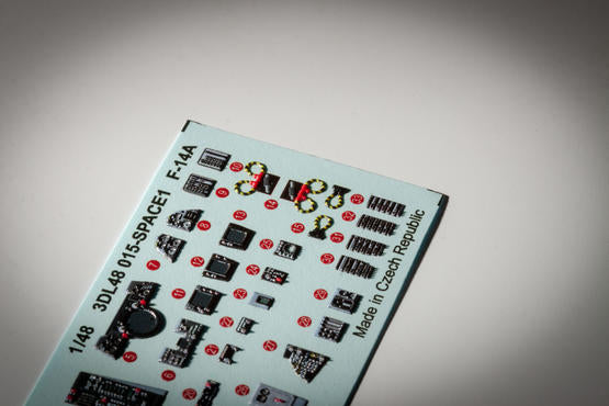 Grumman F-14A Tomcat SPACE (3D-Printed) instrument decals, seatbelts and seat details (designed to be used with Tamiya kits)