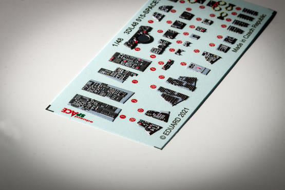 Grumman F-14A Tomcat SPACE (3D-Printed) instrument decals, seatbelts and seat details (designed to be used with Tamiya kits)