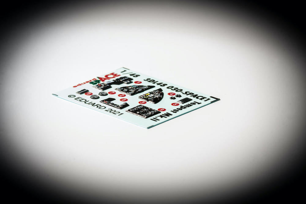 Hawker Tempest Mk.II SPACE (3D-Printed) instrument decals (designed to be used with Eduard kits and Special Hobby kits)