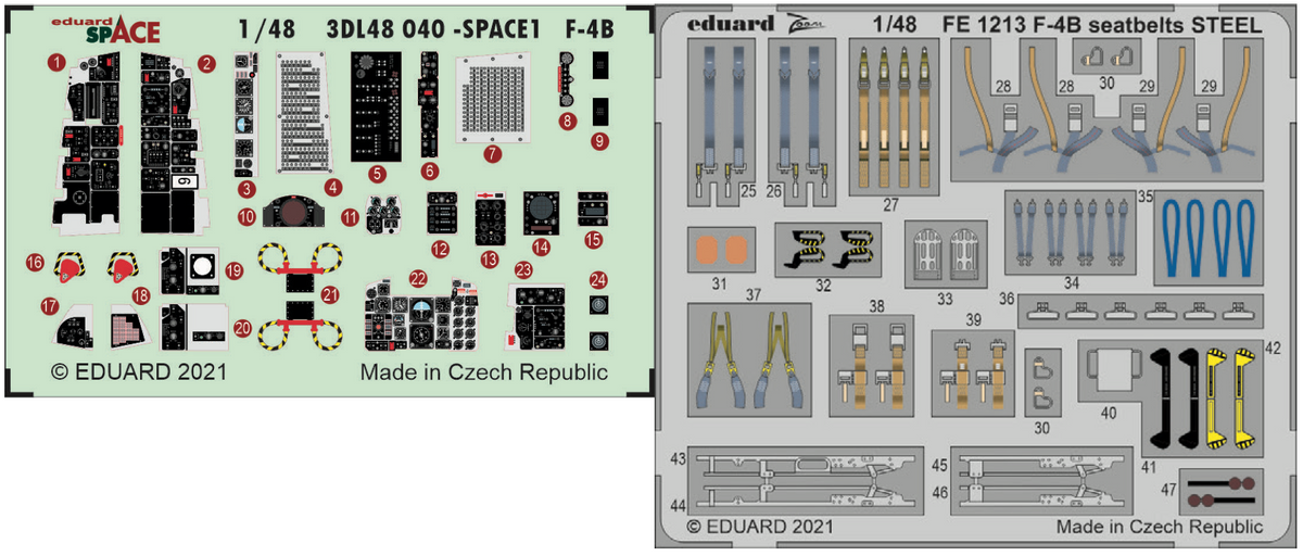 McDonnell F-4B Phantom SPACE (3D-Printed) instrument decals (designed to be used with Tamiya kits)