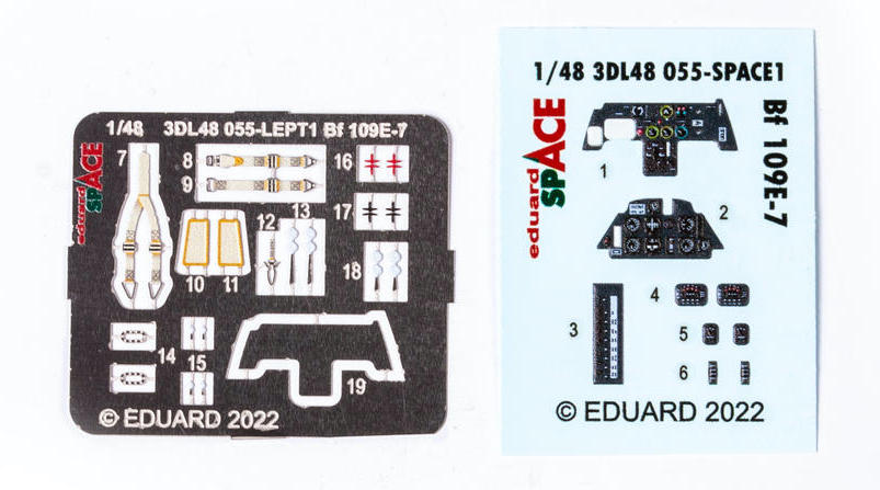 Messerschmitt Bf-109E-7 SPACE 3D Decal instruments with etched parts (designed to be used with Eduard kits)