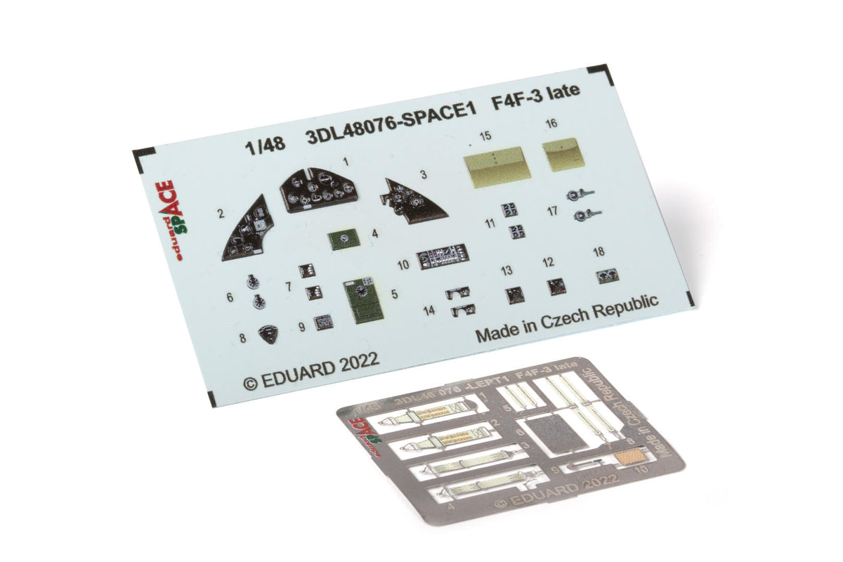 Grumman F4F-3 Wildcat late SPACE set - 3D waterslide decals and etched parts (designed to be used with Eduard kits) [MIDWAY DUAL COMBO]