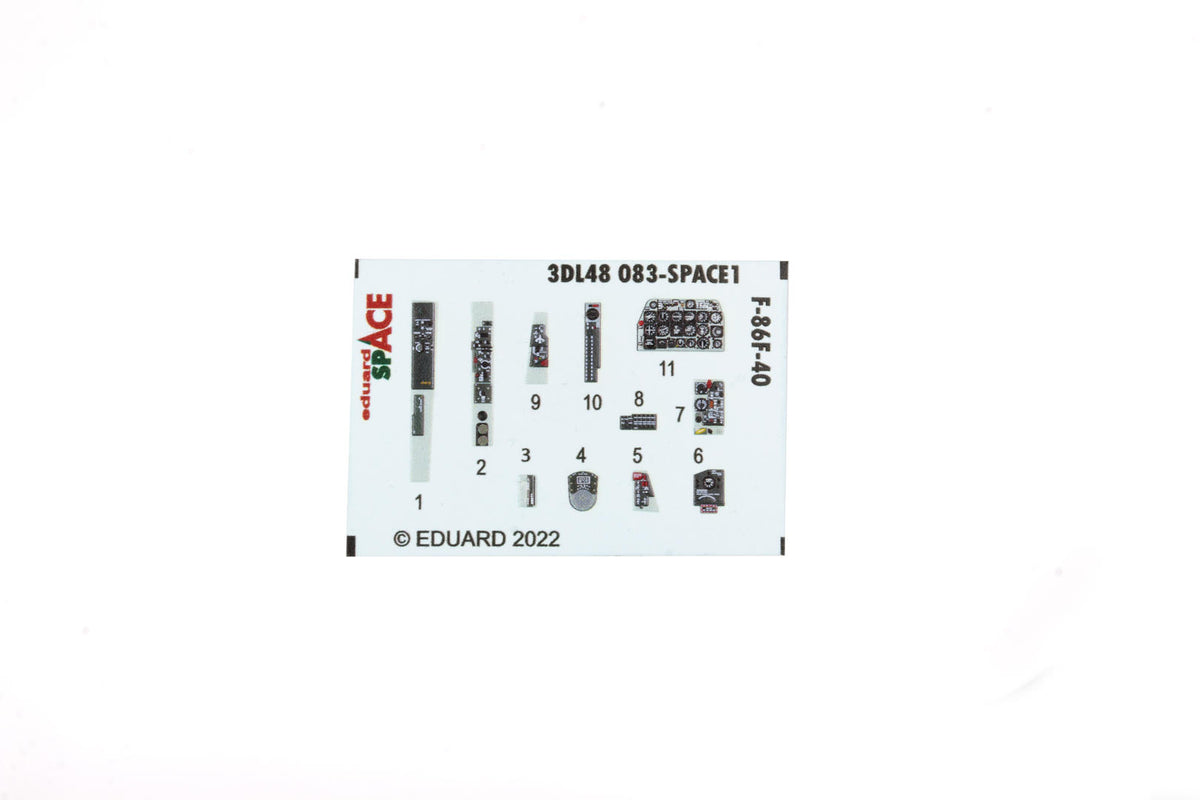 North-American F-86F-40 Sabre SPACE set - 3D waterslide decals and etched parts (designed to be used with Airfix kits)