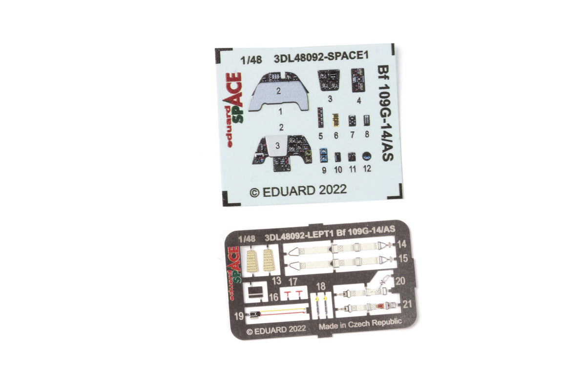 Messerschmitt Bf-109G-14/AS SPACE set - 3D waterslide decals and etched parts (designed to be used with Eduard kits)