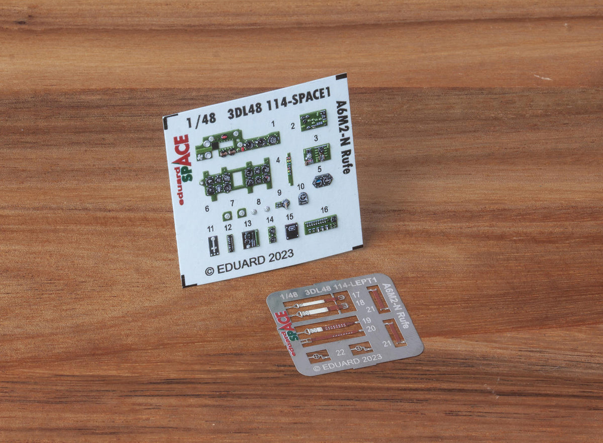Nakajima A6M2-N Rufe SPACE - 3D-printed waterslide instrument decals and etched seat-belts (designed to be used with Eduard kits)