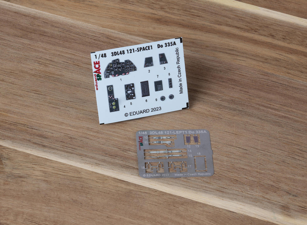 Dornier Do-335A Pfeil SPACE - 3D-printed waterslide instrument decals and etched seat-belts (designed to be used with Tamiya kits)