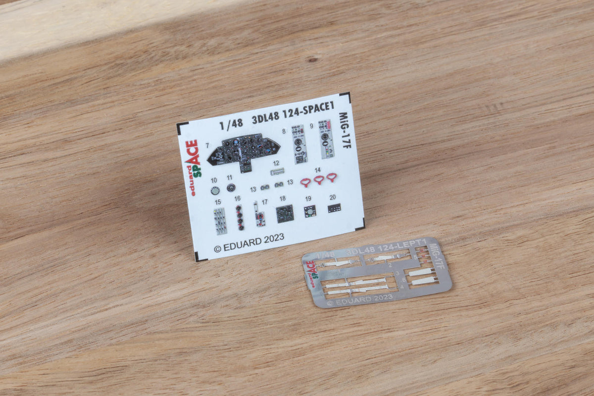 Mikoyan MiG-17F SPACE - 3D-printed waterslide instrument decals and etched seat-belts (3D- Printed decals) (designed to be used with Ammo and Kinetic Model kits)