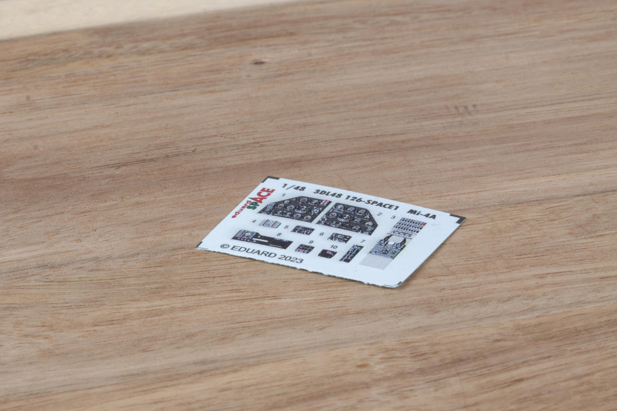 Mil Mi-4A SPACE - 3D-printed waterslide instrument decals and etched seat-belts (3D- Printed decals) (designed to be used with Trumpeter kits)