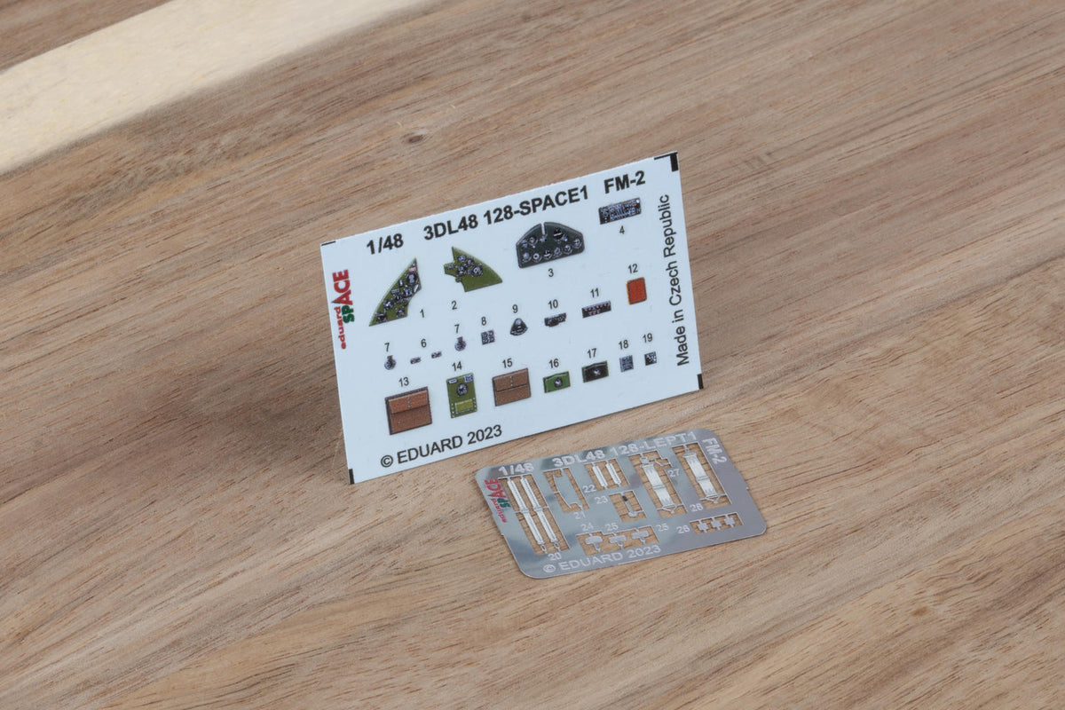 General-Motors FM-2 Wildcat SPACE - 3D-printed waterslide instrument decals and etched seat-belts (designed to be used with Eduard kits)