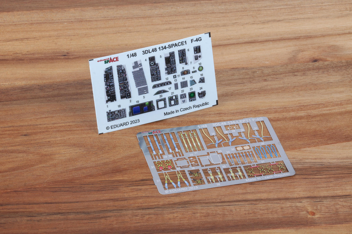 McDonnell F-4G Phantom SPACE - 3D-printed waterslide instrument decals and etched seat-belts designed to be used with Meng Model kits)