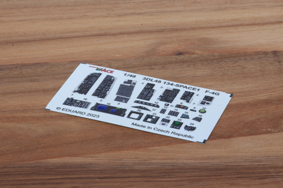 McDonnell F-4G Phantom SPACE - 3D-printed waterslide instrument decals and etched seat-belts designed to be used with Meng Model kits)