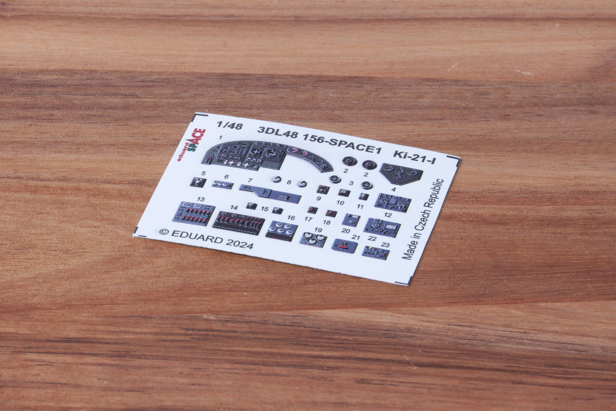 Mitsubishi Ki-21-I SPACE - 3D-printed waterslide instrument decals and etched seat-belts (designed to be used with ICM UA UK kits)