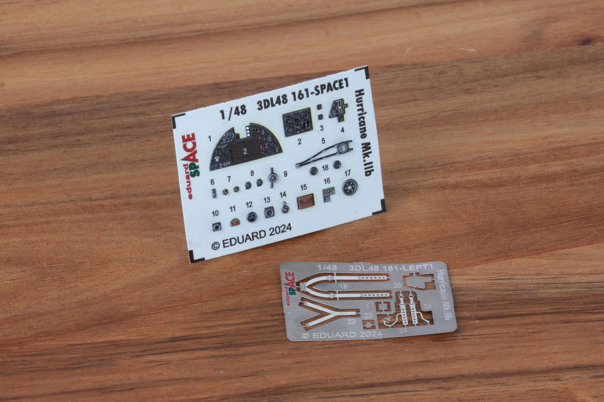 Hawker Hurricane Mk.IIb - 3D-printed waterslide instrument decals and etched seat-belts (designed to be used with Arma Hobby kits)