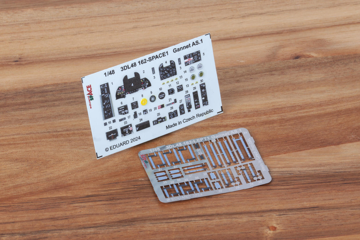 Fairey Gannet AS.1 - 3D-printed waterslide instrument decals and etched seat-belts (designed to be used with Airfix kits) [AS.1/AS.4]