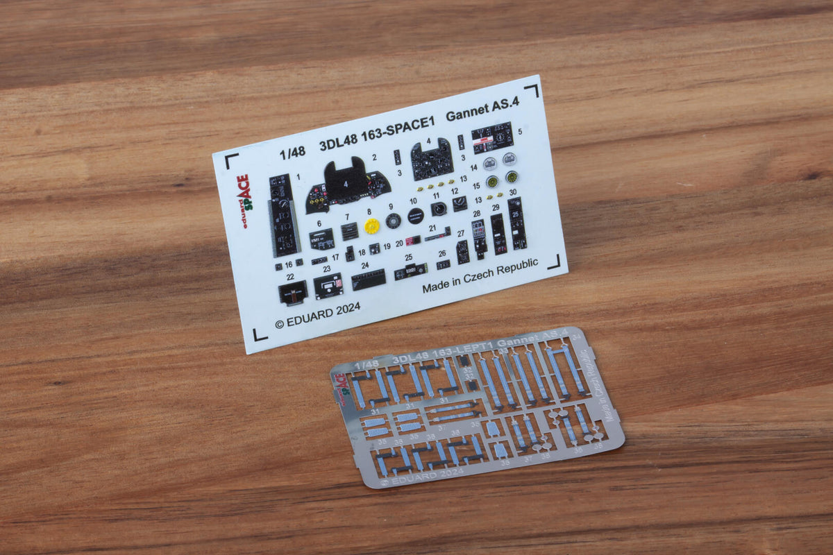 Fairey Gannet AS.4 - 3D-printed waterslide instrument decals and etched seat-belts (designed to be used with Airfix kits) [AS.1/AS.4]