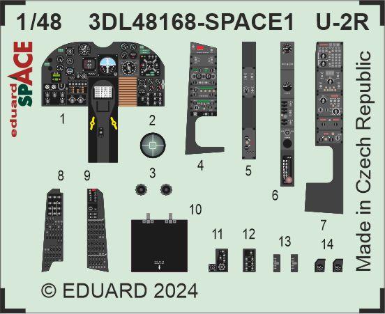 Lockheed U-2R Dragon - 3D-printed waterslide instrument decals and etched seat-belts (designed to be used with Hobby Boss kits)