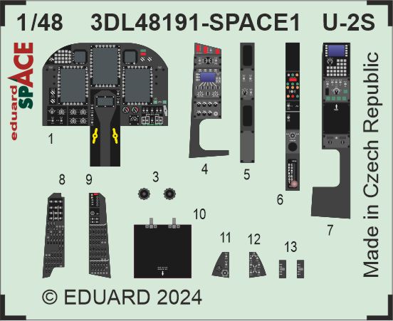 Lockheed U-2S - 3D-printed waterslide instrument decals and etched seat-belts (designed to be used with Hobby Boss kits)