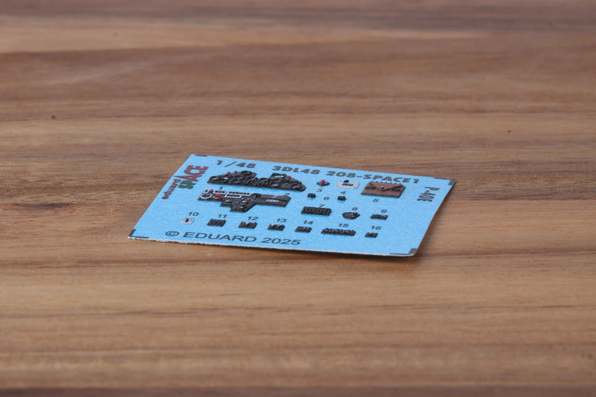 Curtiss P-40E SPACE - 3D-printed waterslide instrument decals and etched seat-belts (designed to be used with Eduard kits)