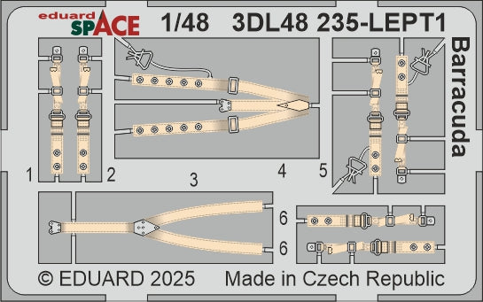 Fairey Barracuda Mk.II SPACE set - 3D waterslide decals and STEEL PE parts. 1/48 (designed to be used with Trumpeter kits)