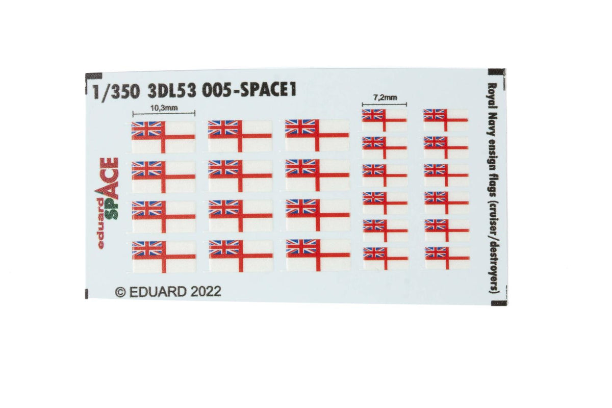 Royal Navy ensign flags (cruiser/destroyers) SPACE 3D Decal instruments with etched parts 1/350