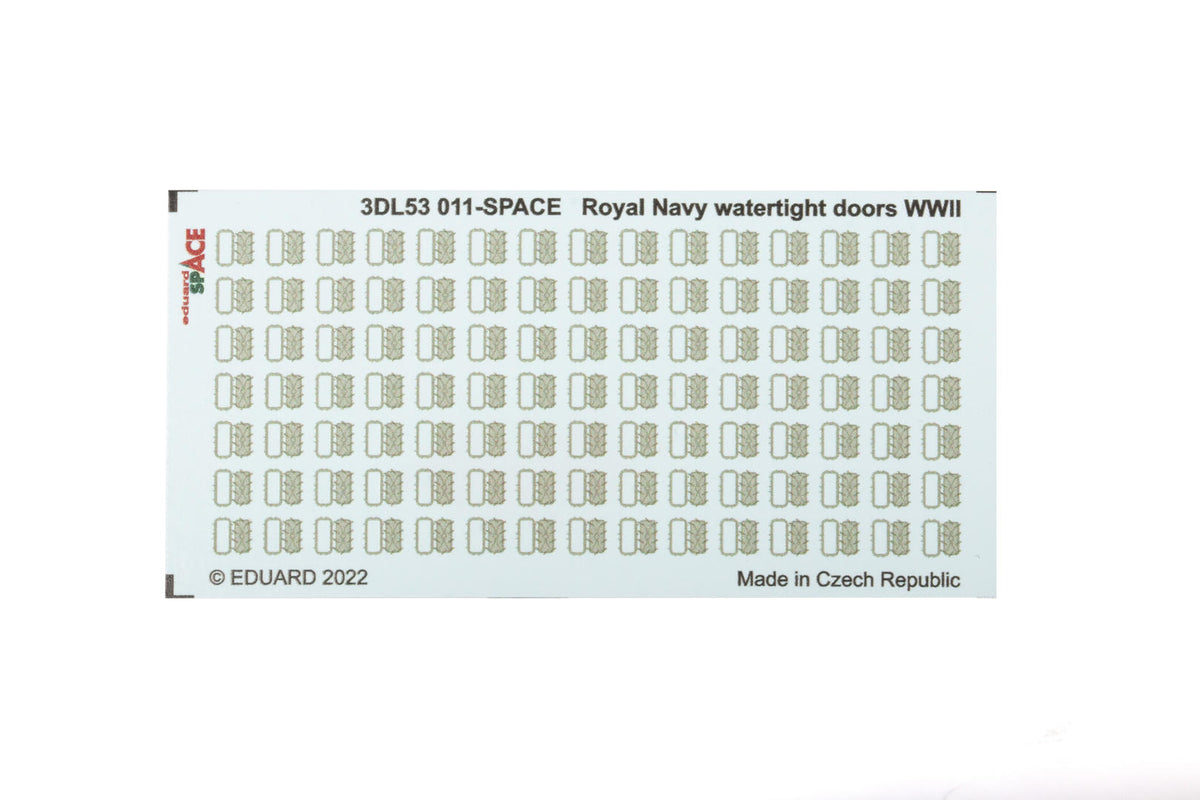 Royal Navy watertight doors WWII SPACE set - 3D waterslide decals and etched parts 1/350
