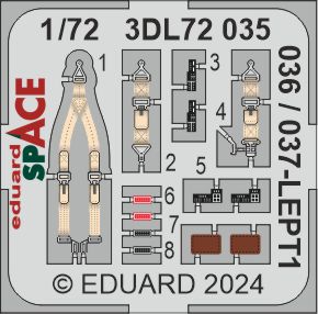 North-American P-51D-5 Mustang - 3D-printed waterslide instrument decals and etched seat-belts (designed to be used with Eduard kits)