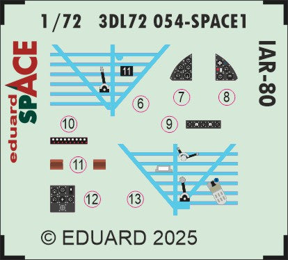I.A.R. IAR.80 SPACE seatbelts and instruments (designed to be used with IBG Models kits)