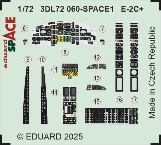 Grumman E-2C+ Hawkeye SPACE set - 3D waterslide decals and STEEL PE parts. 1/72 (designed to be used with Heller kits)