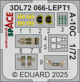 Fairchild A-10C Thunderbolt ll SPACE set - 3D waterslide decals and STEEL PE parts. 1/72 (designed to be used with Eduard kits)