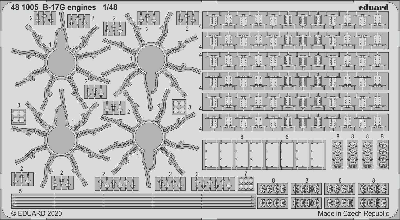 Boeing B-17G Flying Fortress engines (designed to be used with Hong Kong Models kits)