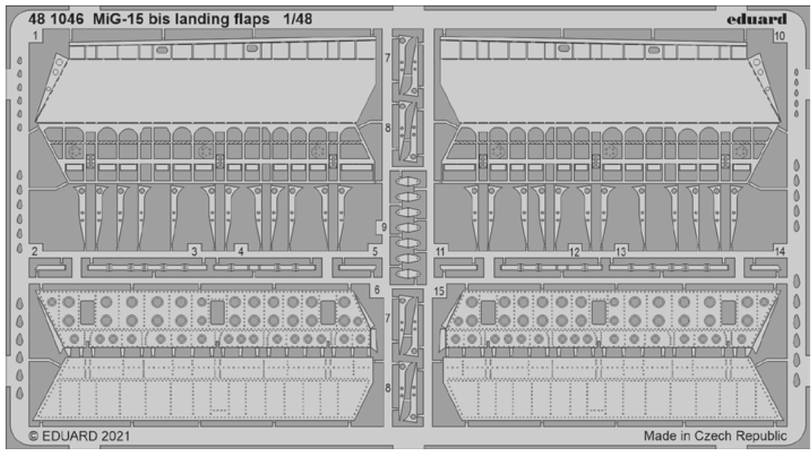 Mikoyan MiG-15bis landing flaps (designed to be used with Bronco Model and Hobby 2000 kits)(Eduard sold out August 2023 part 1)