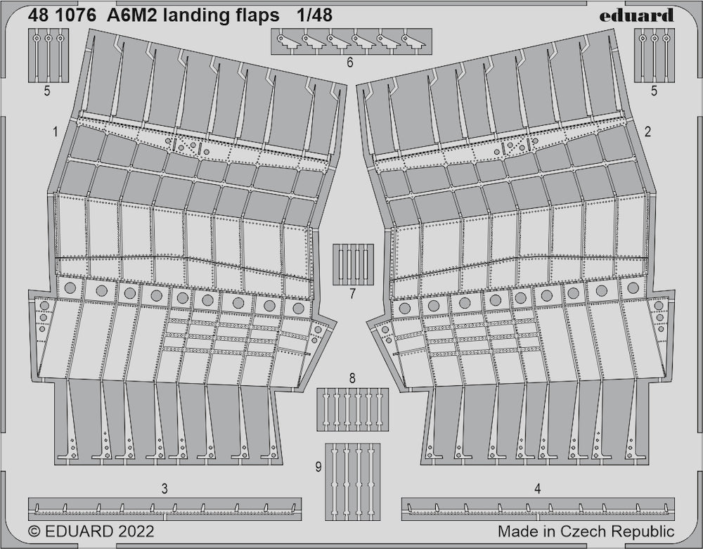 Mitsubishi A6M2 landing flaps (designed to be used with Eduard kits)