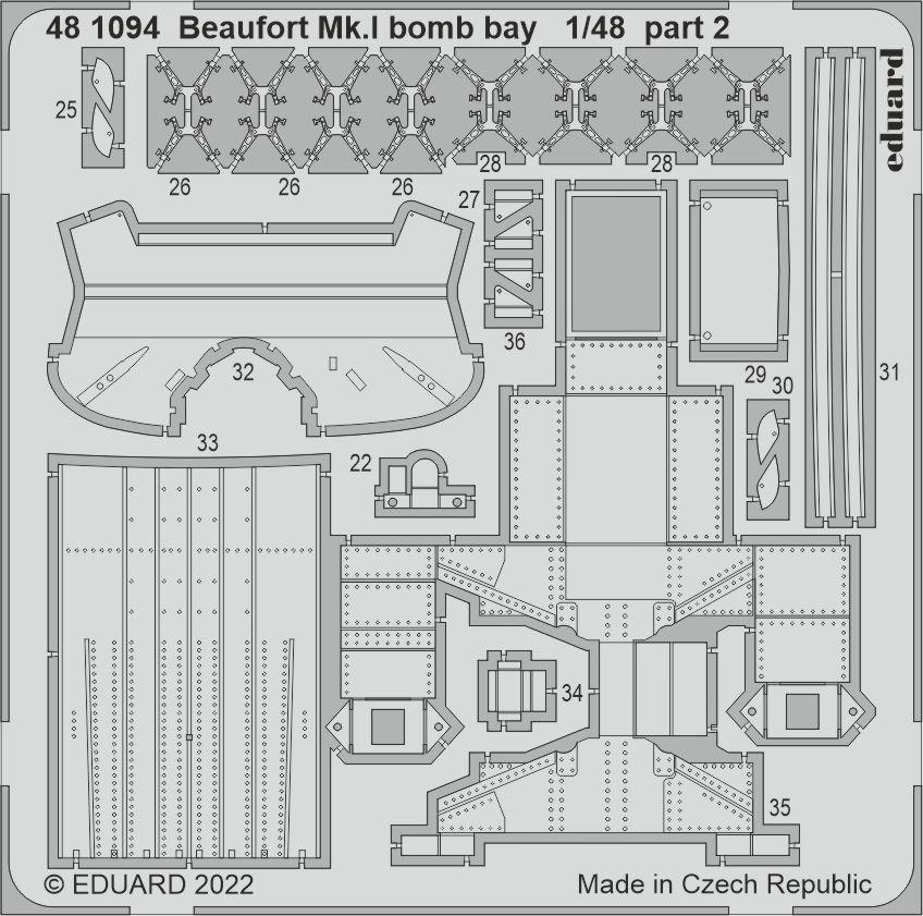 Eduard Bristol Beaufort Mk.I bomb bay (designed to | Access Models