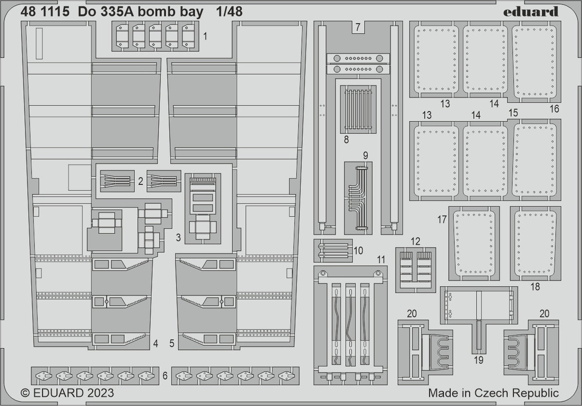 Dornier Do-335A bomb bay (designed to be used with Tamiya kits)